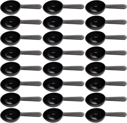 Framendino, 5 Pack Plastic Coffee Measuring Spoons Short Handle Scoops for Tea Sugar Cereal Milk Powder Spices Black 7g