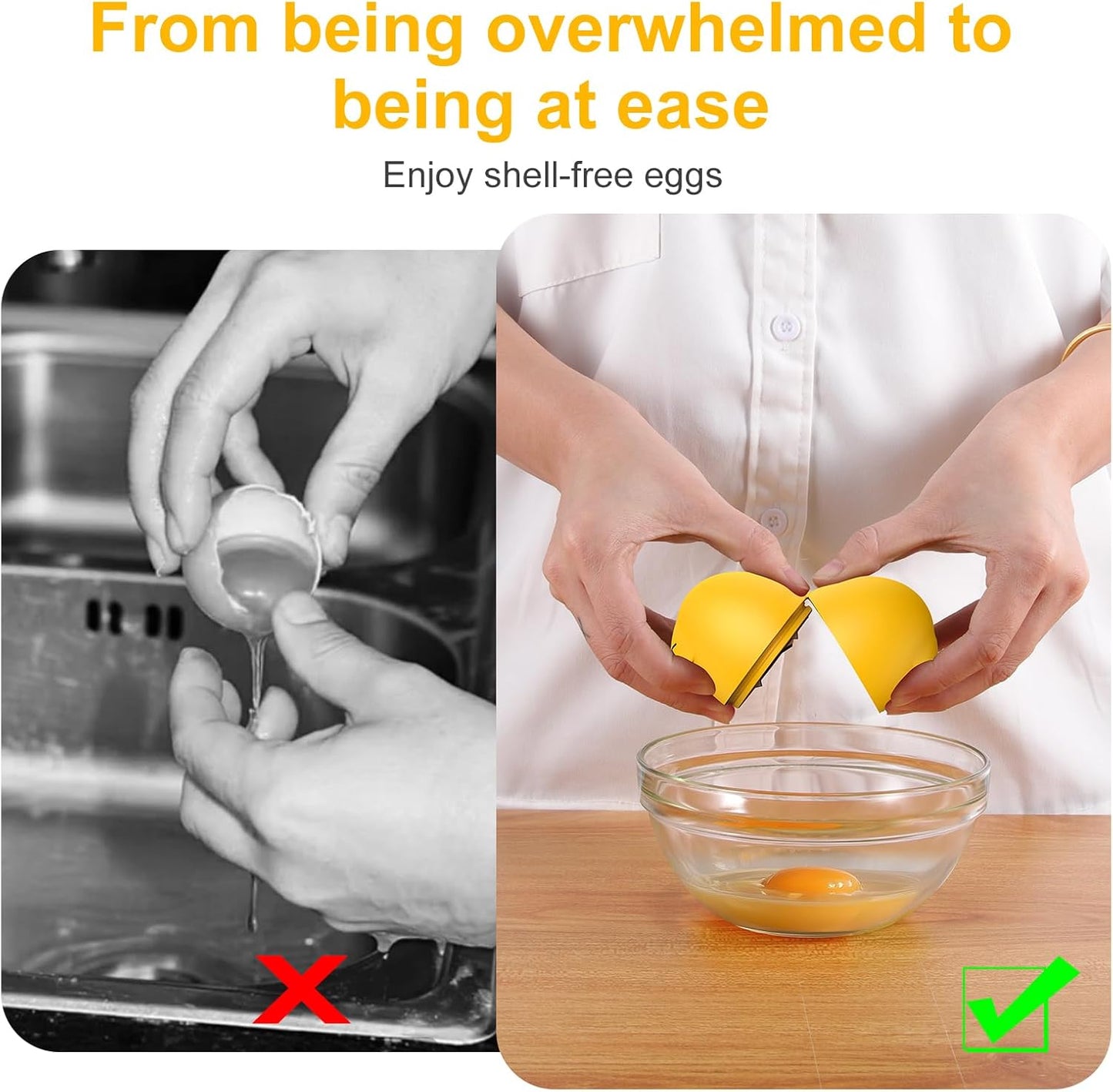 Egg Cracker, Silicone Egg Shell Opener, Cute Egg Shaped Design, Opens Eggs with Ease, A Little Happiness Boost for Your Kitchen. (Color: Red, 1-Pack)