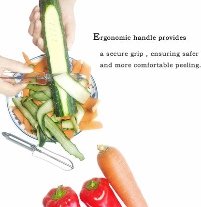 Stainless Steel Vegetable & Fruit Peeler Sharp Blade for Peeling (Potatoes, Apples, Carrots), Ergonomic Non-Slip Handle, Dishwasher Safe Kitchen Tool 2pcs