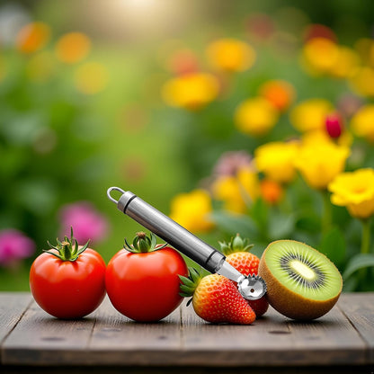 Stainless Steel Strawberry Huller and Tomato Stem Corer Tool Multi-Function Stainless Corer and Pitter Remover for Strawberry,Tomato,Vegetable and Fruit Corer Practical Kitchen Tool