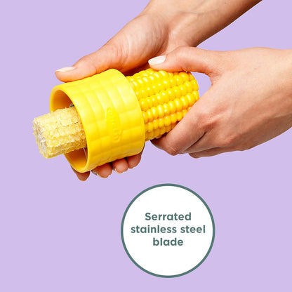 Chef’n Cob Plus Corn Stripper and Peeler for Corn on the Cob, Built-In Safety Pusher
