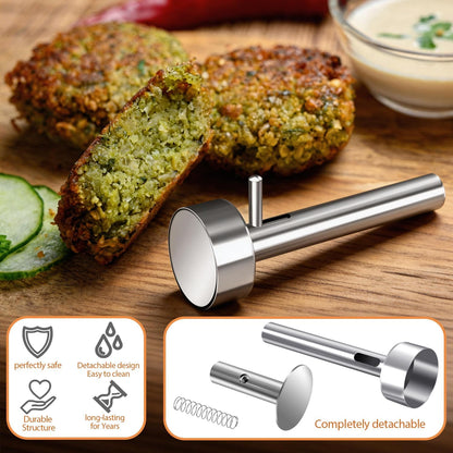 Falafel Scoop Maker, Stainless Steel Falafel Press Mold, Easy to Use and Clean, Non-Stick Meatball Press, Scoops, Middle Eastern Kitchen Tool (4cm)