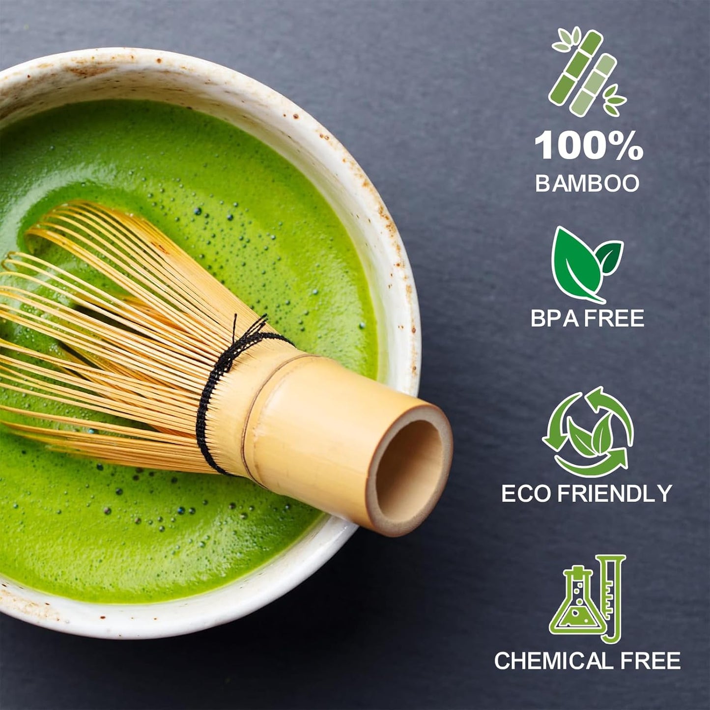 Matcha Whisk Set, Matcha Set, 6 Pieces, with Bamboo Whisk, Ceramic Bowl & Sifter Complete Matcha kit Tea Includes Scoop & Spout Bowl, Traditional Japanese Tea Accessories for Home (set of 6)