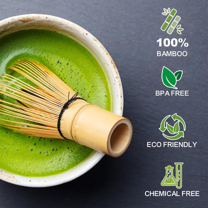 Matcha Whisk Set, Matcha Set, 6 Pieces, with Bamboo Whisk, Ceramic Bowl & Sifter Complete Matcha kit Tea Includes Scoop & Spout Bowl, Traditional Japanese Tea Accessories for Home (set of 6)