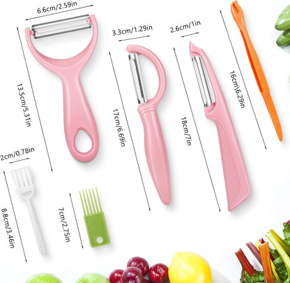 Senbowe Upgrade Potato Peeler for Kitchen, 6PCS Stainless Steel Vegetable Peeler, I and Y Veggie Food Peeler for Apple Fruit Carrot Zucchini Cucumber,Good Grip Makes Peeling Very Easy