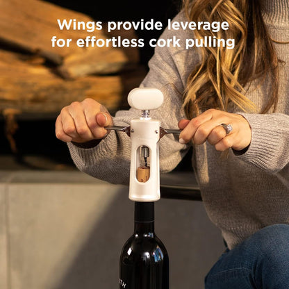 Rabbit Premium Wine Wing Corkscrew Wine Opener and Bottle Opener, Black 2.36 x 1.97 x 7.68 IN