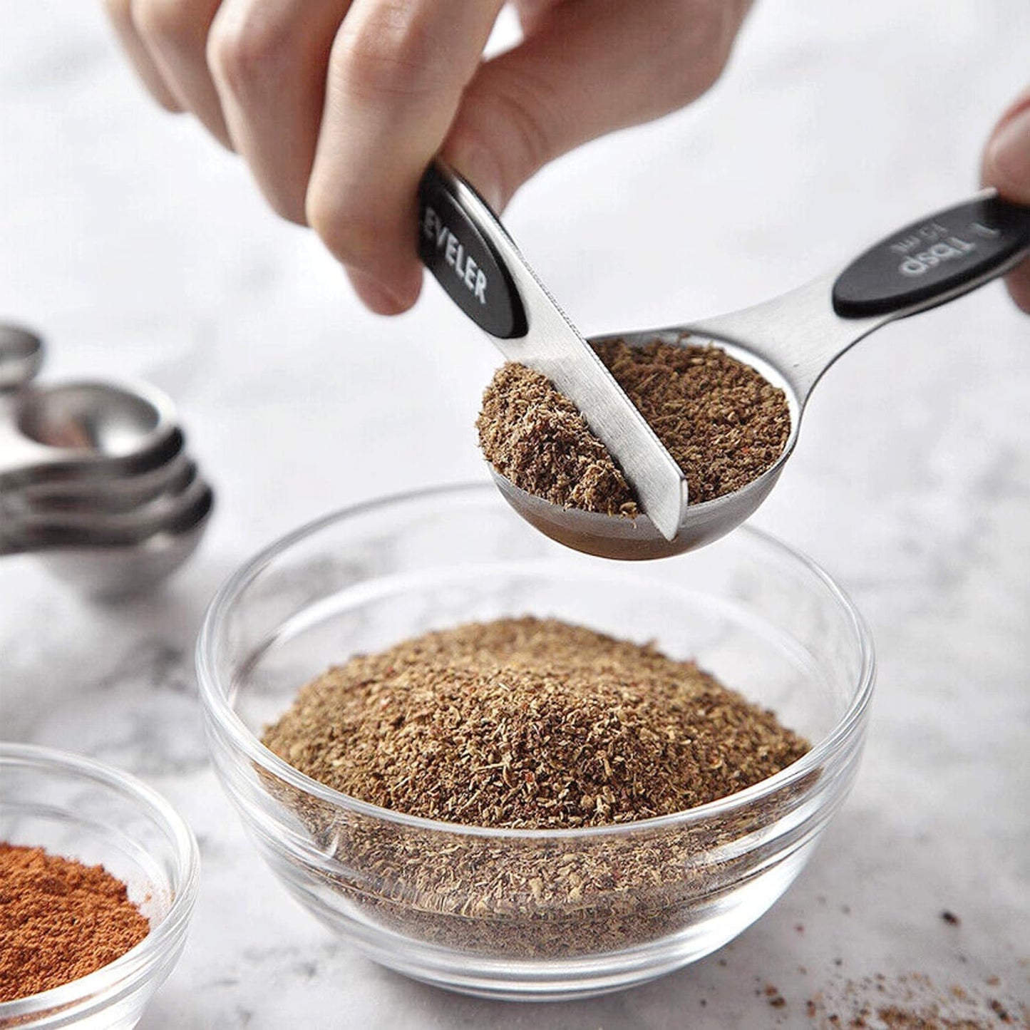 Set of 8 Stainless Steel Magnetic Measuring Spoons Set with Leveler,Dual Sided Stackable Steel Metal Teaspoons for Baking & Cooking Kicchen Accessories (Color)