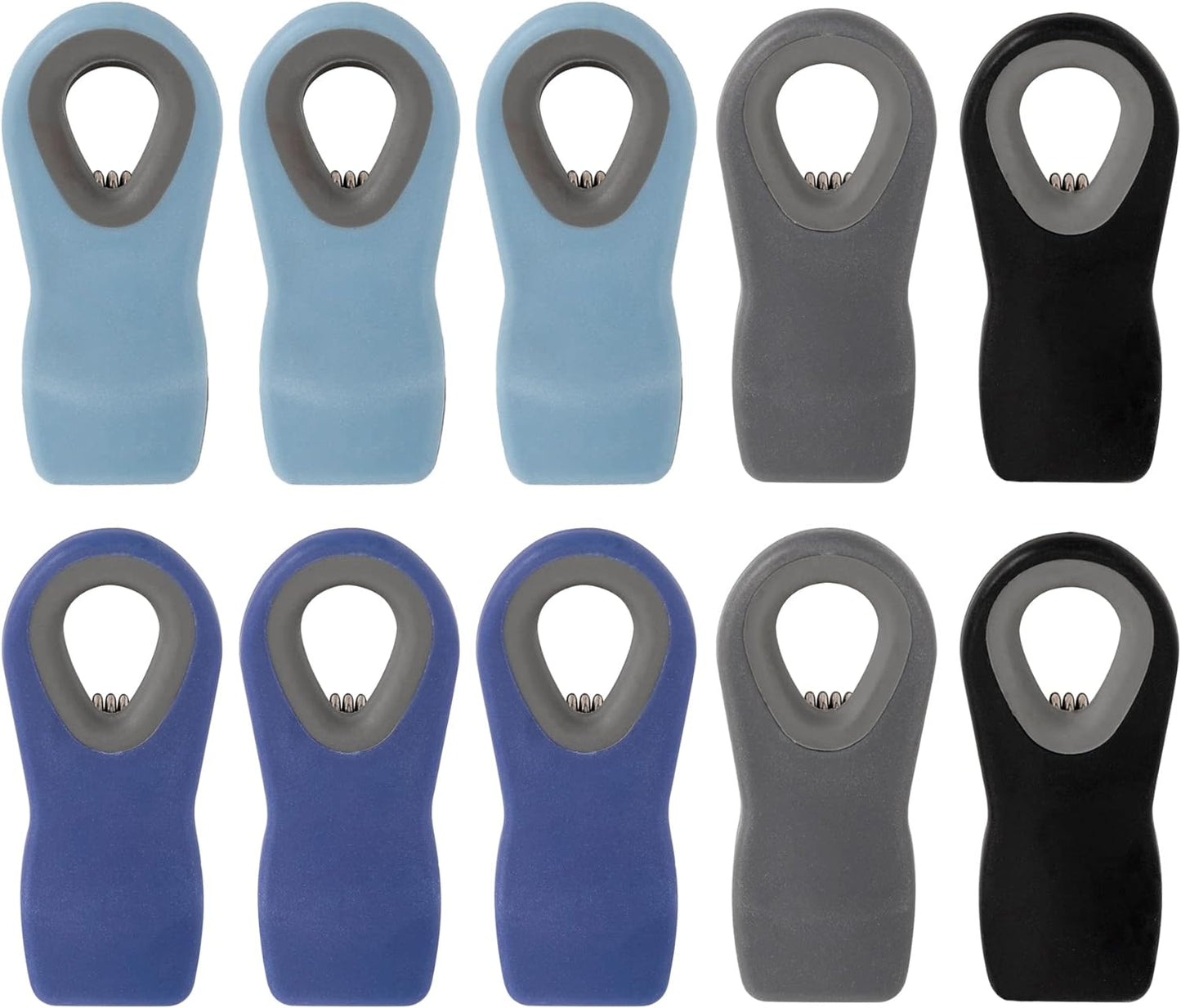 Chip Clips Bag Clips Magnetic Bread Bag Food Package with Silicone Textured Mouth (10pcs Colored)