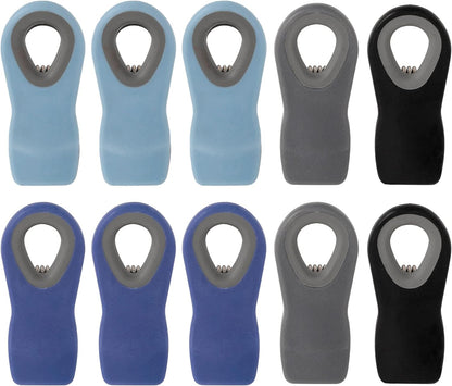 Chip Clips Bag Clips Magnetic Bread Bag Food Package with Silicone Textured Mouth (10pcs Colored)