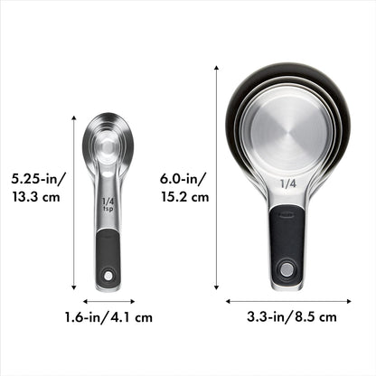 OXO Good Grips 4 Piece Stainless Steel Measuring Spoons with Magnetic Snaps