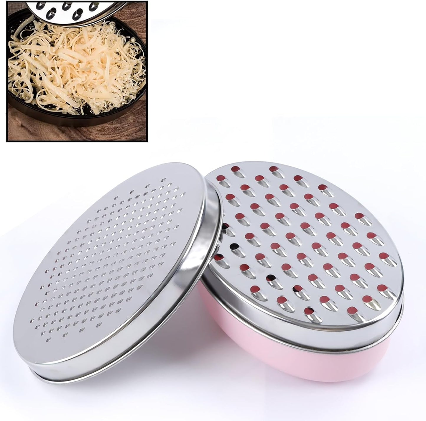 Cheese Grater Citrus Lemon Zester with Food Storage Container & Lid - Perfect For Hard Parmesan Or Soft Cheddar Cheeses, Ginger, Vegetables, Butter, Chocolate & Nutmeg (Green)