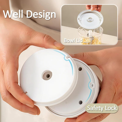 Mini Garlic Chopper, 250ml Small Food Processor Cordless 1 Cup, Battery USB-C Rechargeable Electric Food Chopper Wireless, Portable Garlic Grinder Masher,Veggie Meat Blender Mincer Kitchen Mixer,White