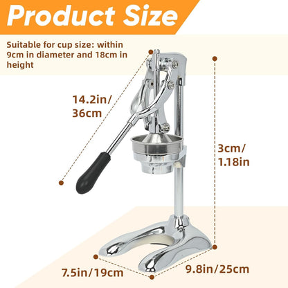 Nisorpa Manual Juicer Hand Press Commercial Citrus Juicer Machine Stainless Steel Fruit Squeezer Pomegranate Orange & Lemon Squeezer for Home Restaurant