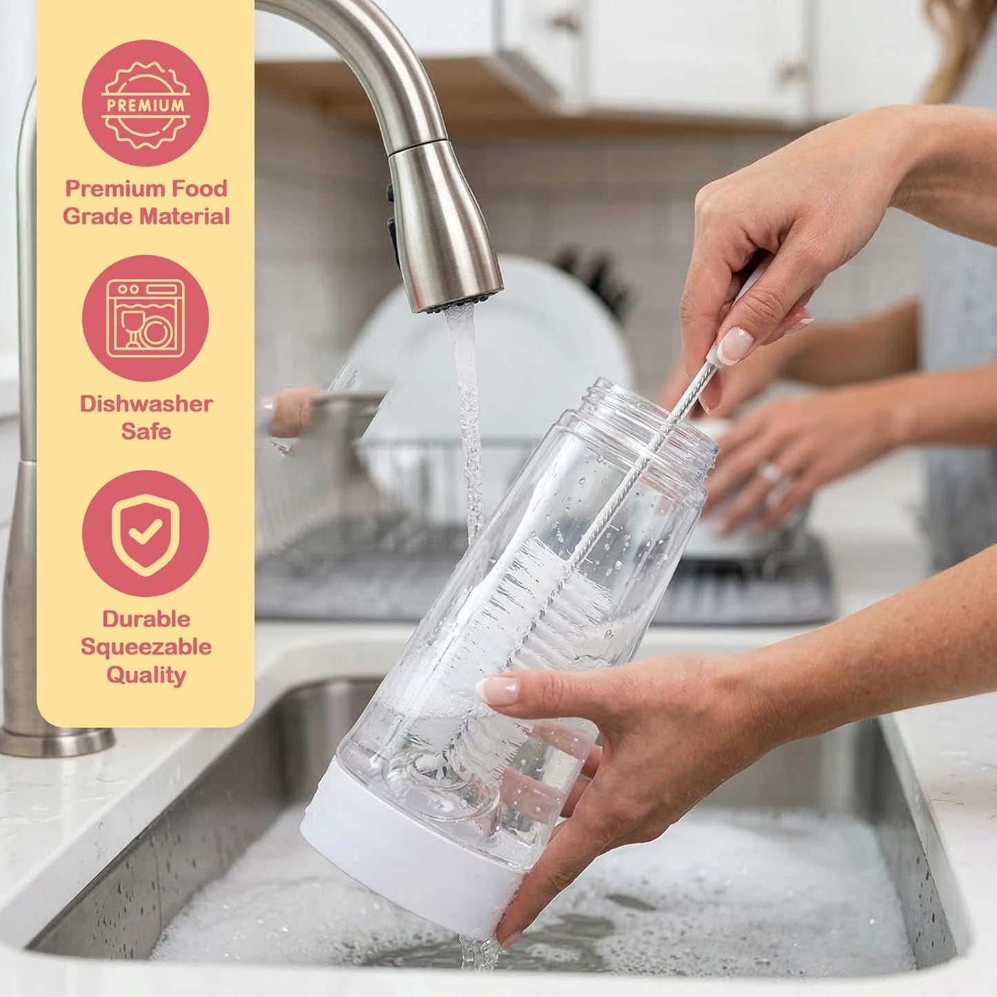 2 Pack Pancake Batter Dispenser - 1000ml Batter Dispenser with Whisk Ball and Stand Base - Waffle Batter Dispenser for Crepes, Cup Cakes and Waffles
