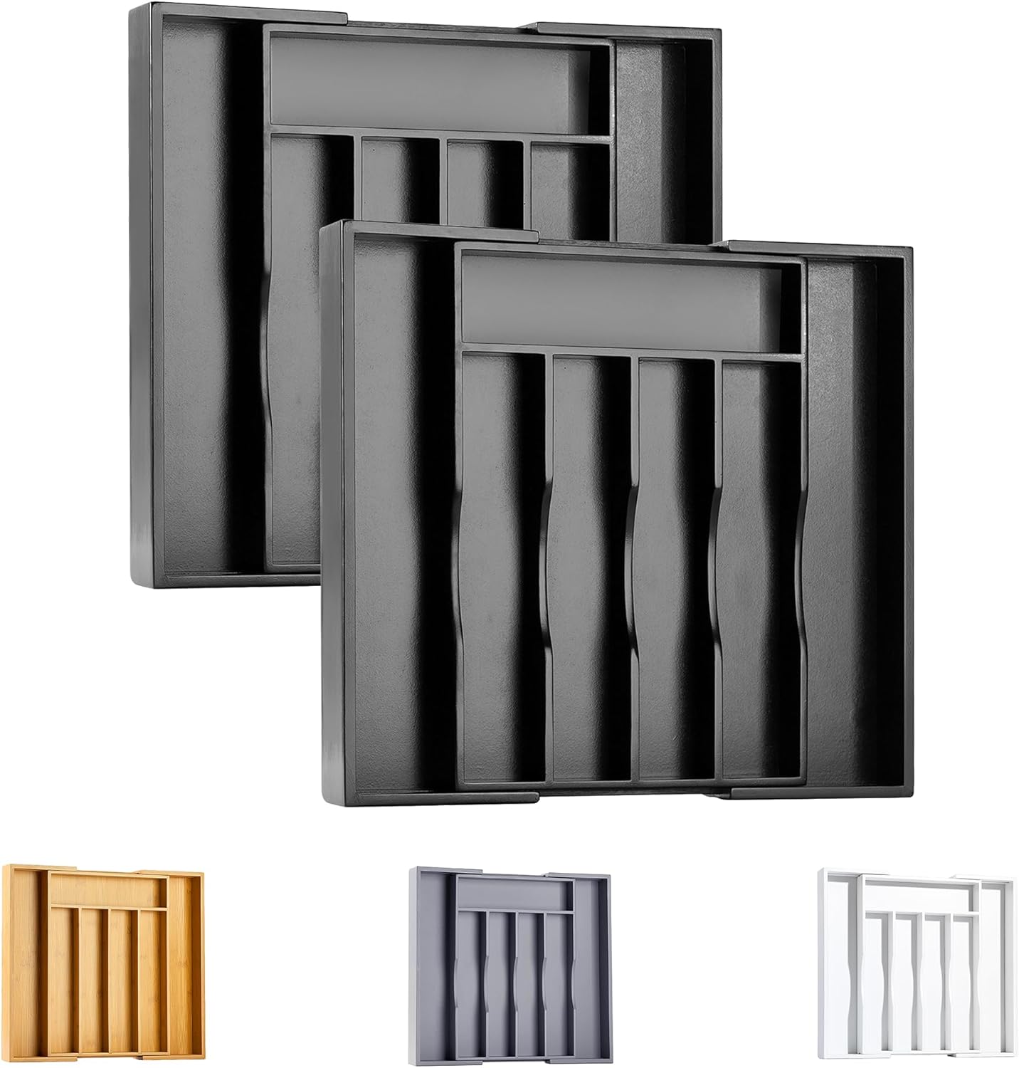 Bellsal Silverware Organizer Kitchen Drawer Organizer Expandable Bamboo Utensil Holder Cutlery Tray for Kitchen Utensil and Flatware Bedroom Office