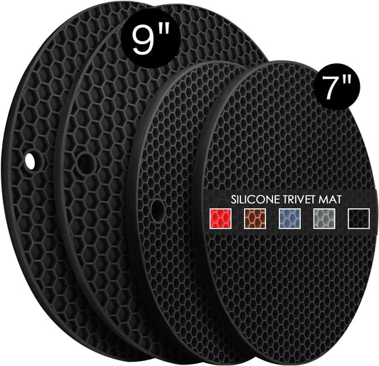 6 Pack Silicone Trivet Mat, Silicone Trivets for Hot Pots and Pans, Multipurpose Non-Slip & Heat Resistant Silicone Hot Pad for Kitchen Counter - Colors A