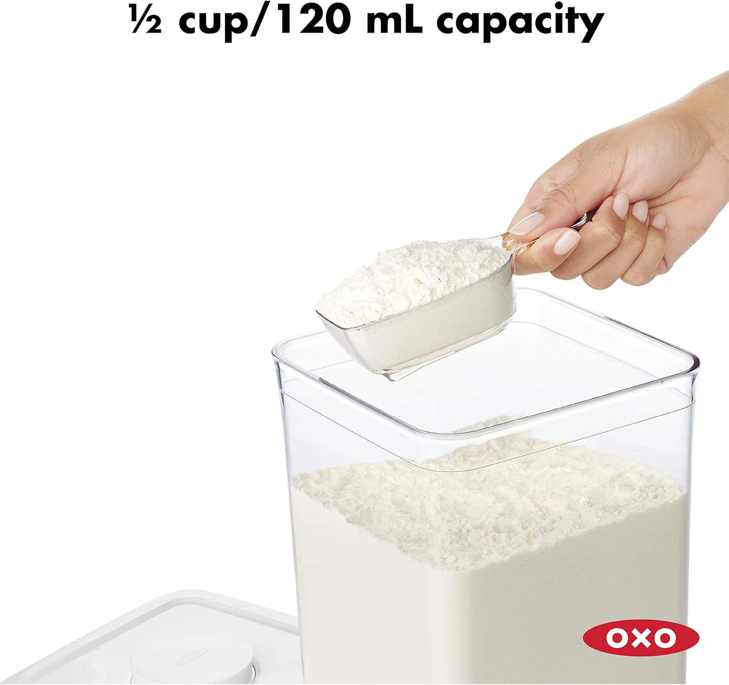 OXO Good Grips POP Container 1/2 Cup Scoop, Clear