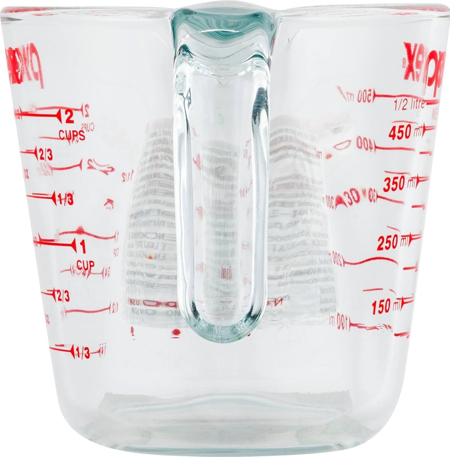 Pyrex Prepware 2-Cup Measuring Cup, Red Graphics, Clear
