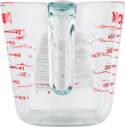 Pyrex Prepware 2-Cup Measuring Cup, Red Graphics, Clear