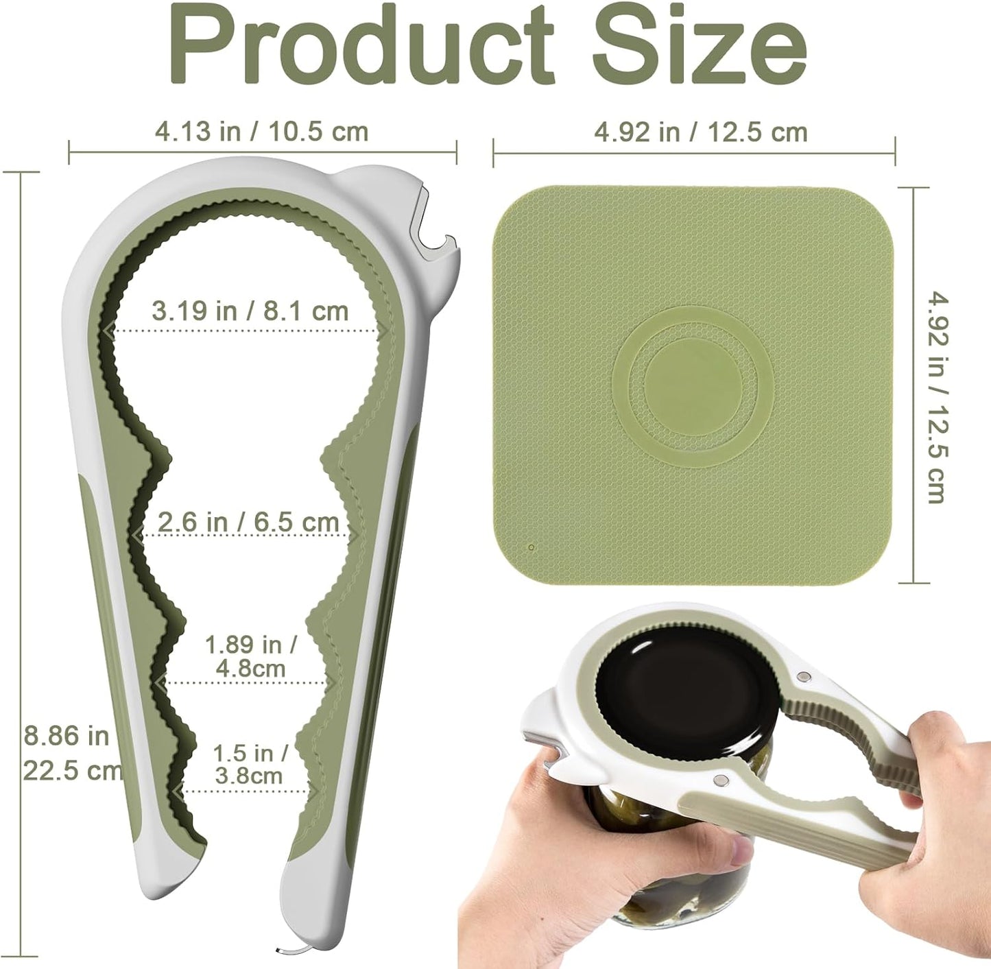 2026 6 in 1 Jar Opener for Weak Hands,Seniors with Arthritis, Large Multi Function Bottle Opener Lid Opener with Non Slip Rubber Jar opener Gripper Pad, Magnetic Suction Saves Space