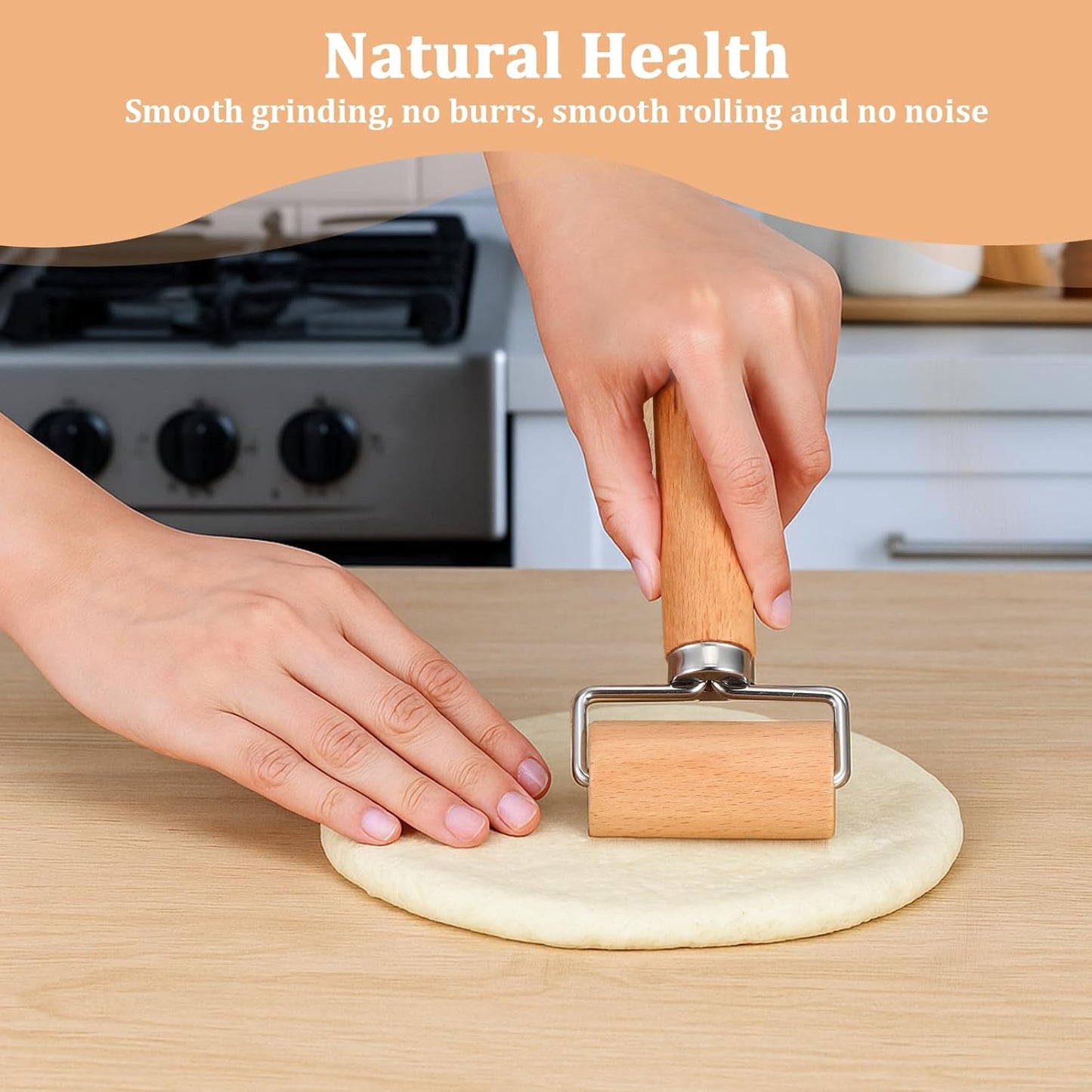 2 Pcs Baking Wooden Rolling Pins T-shape Pizza Dough Roller Pin Non-Stick Baker Pastry Roller Set for Tortilla Cookie Dumpling Home Kitchen Baking Cooking