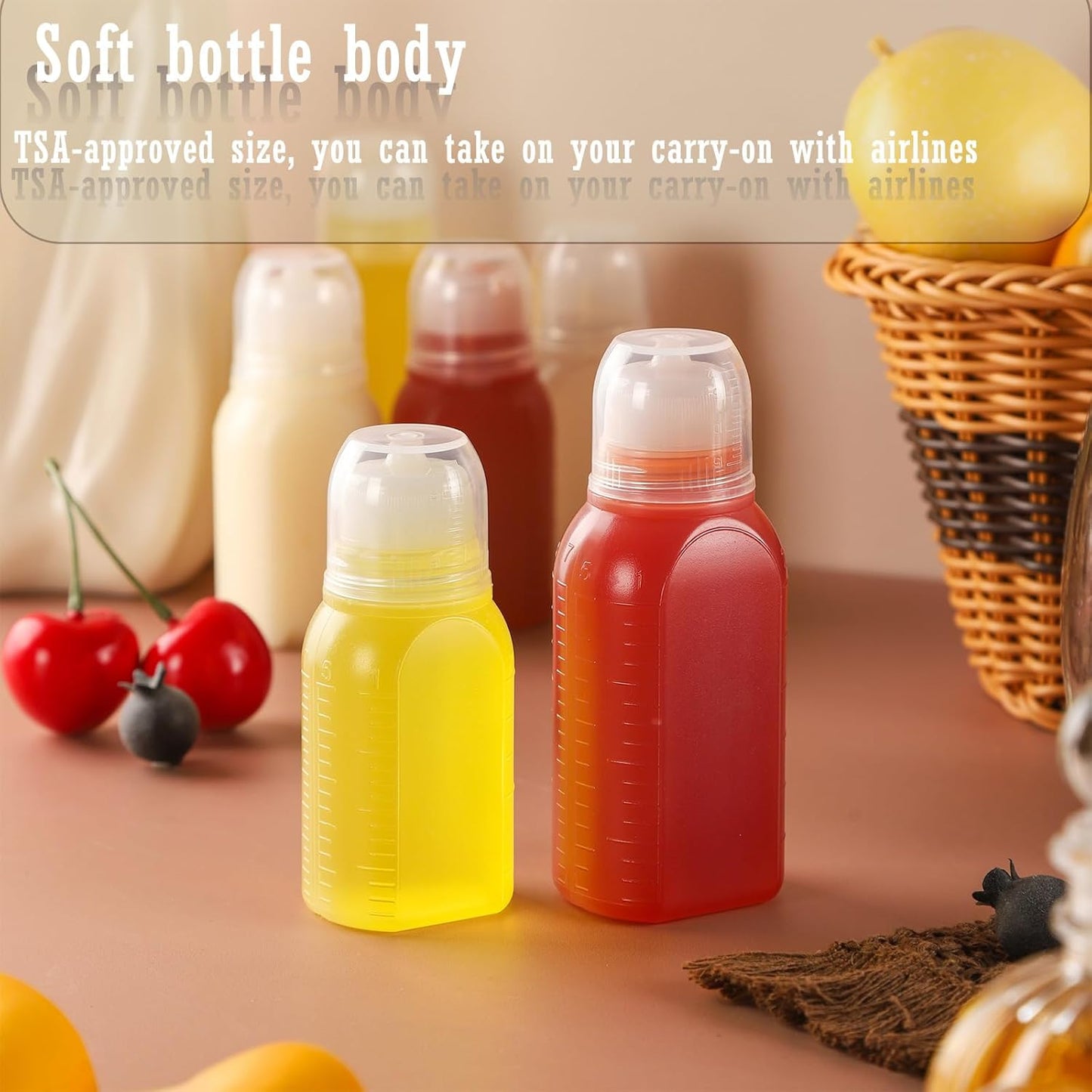 6pcs 3.4 oz Salad Dressing Container to Go, Leak Proof Travel Size Salad Dressing Bottles for Lunch with Screw Cap, Small Condiment Containers with Lid
