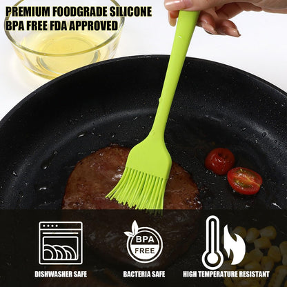 7 Pcs Silicone Basting Brush 600℉ Heat Resistant BPA Free Silicone Marinading Meat Grill Basting Pastry Brush for Oil Butter Sauce Sausages Desserts Turkey Baster Grill Barbecue, (Large&small)