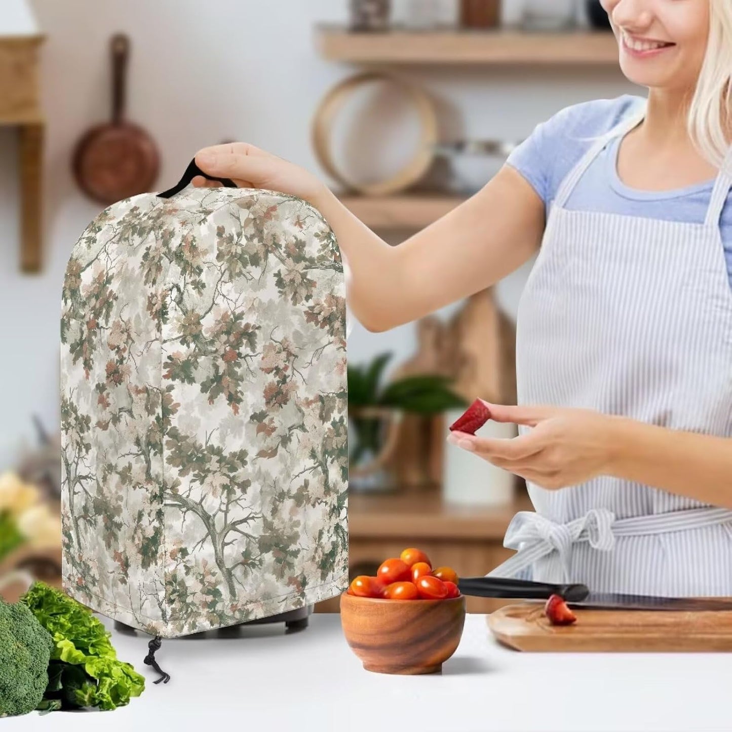 Coffee Pastry Blender Dust Cover with Drawstring Field Stand Mixer or Coffee Maker Cover Anti Fingerprint Polyester Appliance for Home Kitchen Decor