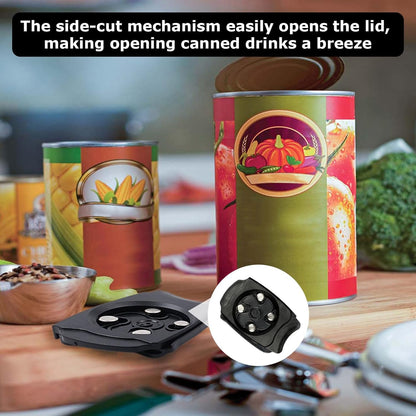 2 Pcs Beer Can Top Remover,Beer Can Opener,Manual Side Can Opener,Aluminum Lid Soda Can Top Remover,Can Cutter Top Remover,Soda Can Opener For Beer, Canned Goods, Cans (Black)