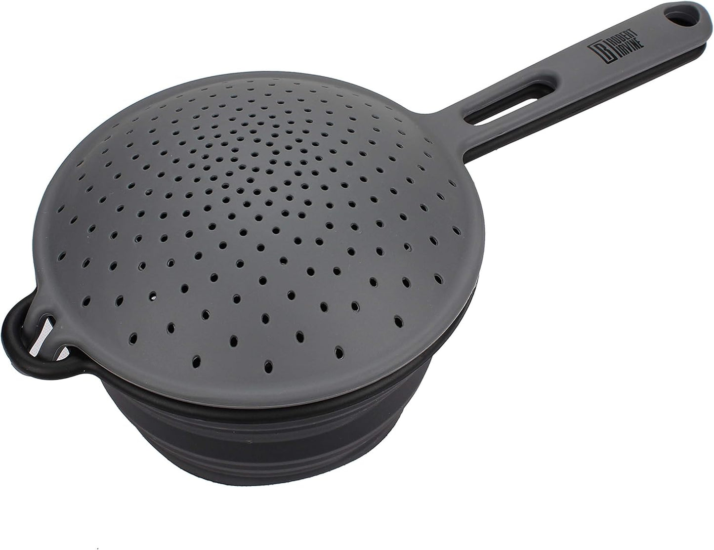 Cambridge Robert Irvine 2-in-1 Collapsible Colander, 0, BLACK