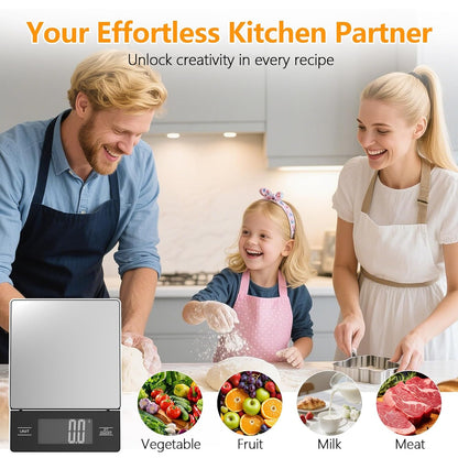 Kitchen Scale with Detachable Display Wireless Stainless Steel Digital Food Scale, 11lb/5kg, 1g Precision, Backlit LCD, Tare Function for Baking, Coffee Brewing & Cooking, Metallic/Black