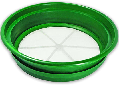 SE 13.25 Inch Wide Stackable Classifier Gold Prospecting Pan - 1/8 Inch Stainless Steel Mesh Sifting Pan, Green