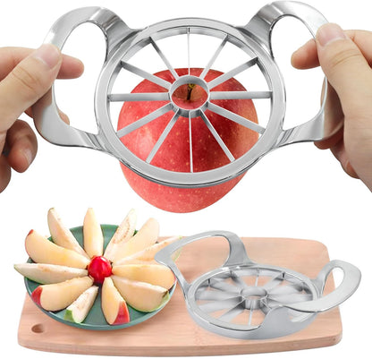 8-Blade Extra Large Apple Slicer, Heavy Duty Apple Cutter Stainless Steel Apple Corer, Sharp Fruit Divider Easy to Use for Kitchen/Home Cooks