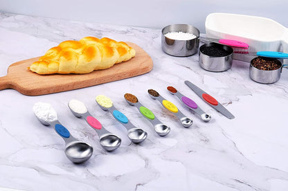 TILUCK Measuring Cups and Spoons Set, Stainless Steel, Kitchen Utensils for Cooking and Baking (10)