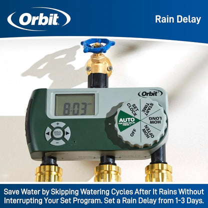 Orbit 62067 1-Outlet Programmable Digital Hose Watering Timer, 2-Pack