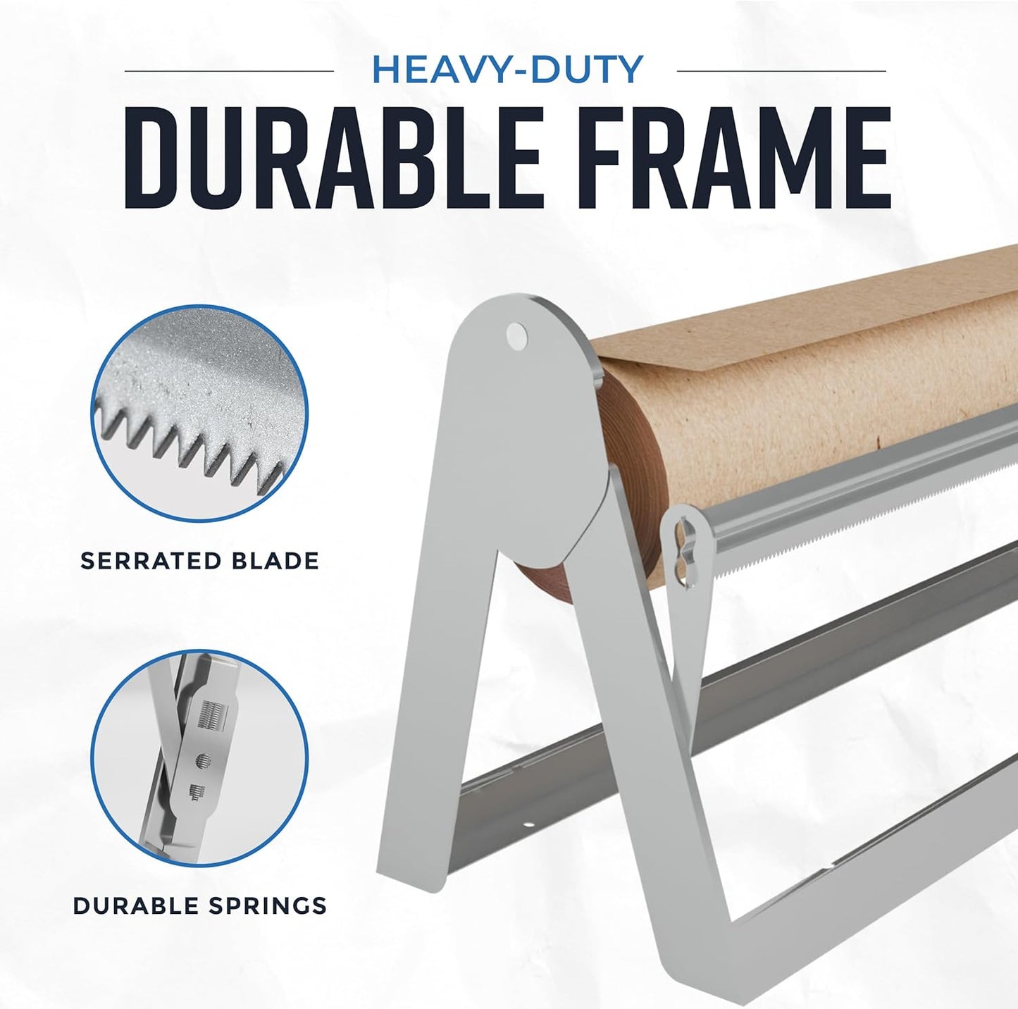 Bryco Goods - 18 Inches All Paper Roll Dispenser and Cutter Made of Heavy-Duty Steel Frame & Sharp Blade. Holds, Dispenses & Cuts. Wall Mountable & Non-Slip Tabletop. Ideal Butcher Paper Dispenser