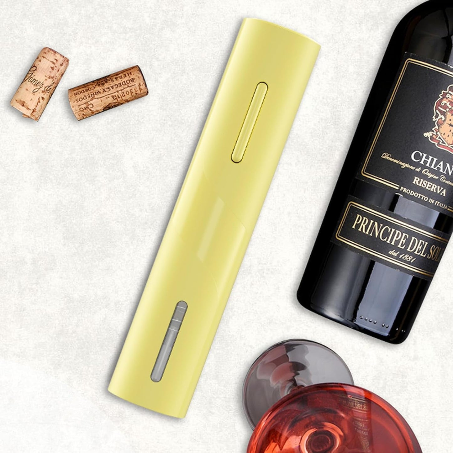 COKUNST Electric Wine Opener, Battery Operated Wine Bottle Openers with Foil Cutter, One-click Button Corkscrew Remover for Home Kitchen Party Wedding