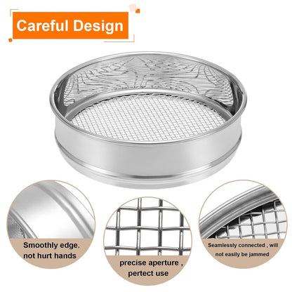 PATIKIL 10 Mesh Lab Sieve, 8" Diameter Test Sieve 304 Stainless Steel Wire Cloth (2mm) for Industrial Laboratory