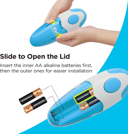 Kitchen Mama Auto Electric Can Opener: Open Your Cans with A Simple Press of Button - Automatic, Hands Free, Smooth Edge, Battery Operated, YES YOU CAN (Red)