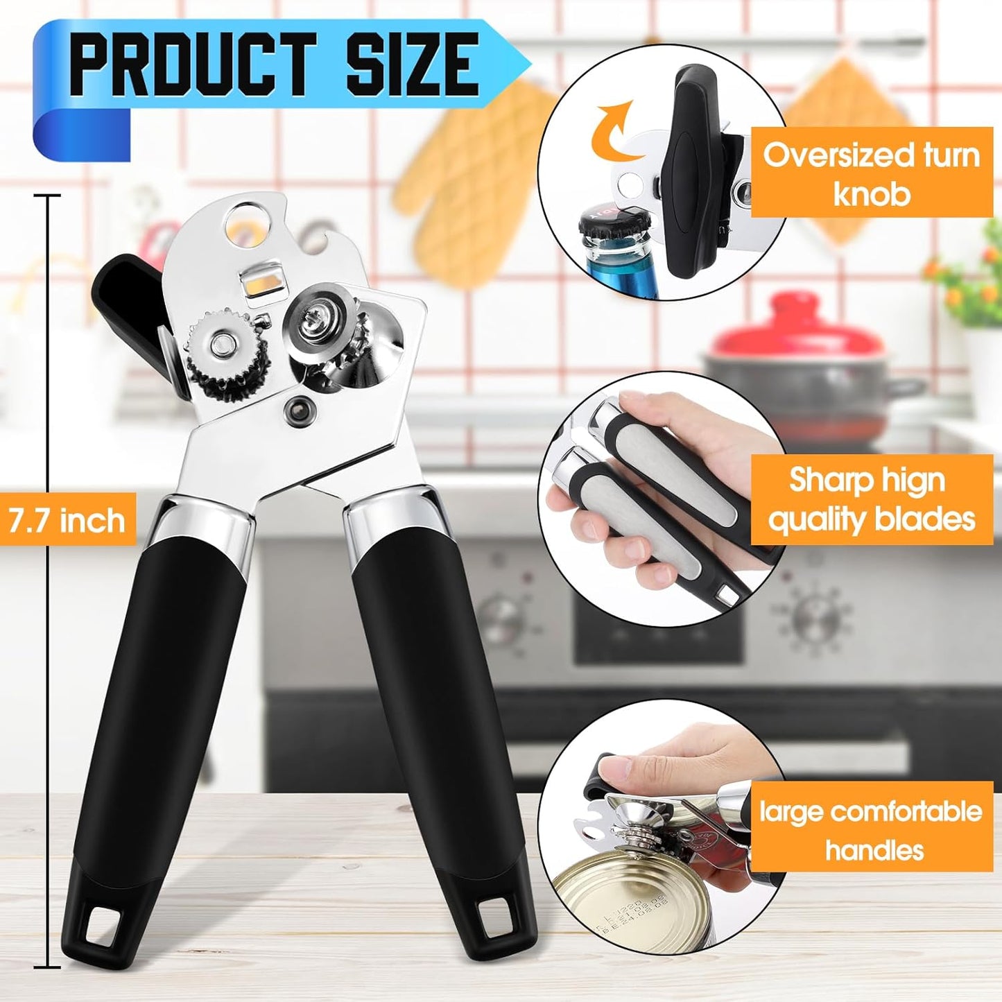 Gisafai 20 Pcs Manual Can Opener Bulk with Sharp Blade Smooth Edge Multifunctional Kitchen Gadget Handheld Openers Large Handheld Knob Can and Bottle Animals for Dorm Kitchen Essentials Gifts
