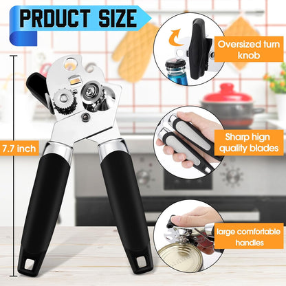 Gisafai 20 Pcs Manual Can Opener Bulk with Sharp Blade Smooth Edge Multifunctional Kitchen Gadget Handheld Openers Large Handheld Knob Can and Bottle Animals for Dorm Kitchen Essentials Gifts