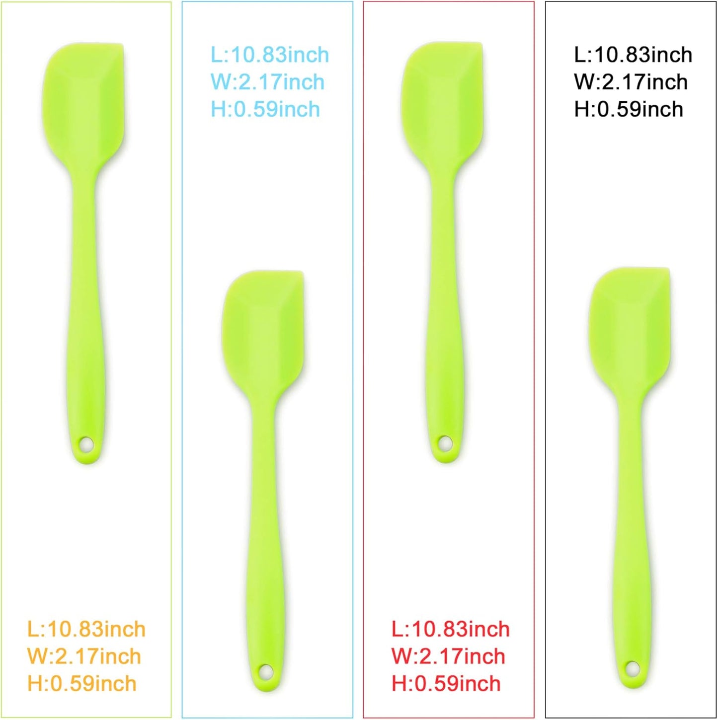 Silicone Spatula 4-piece Set, Heat-Resistant Spatulas, Non-stick Rubber Spatulas with Stainless Steel Core