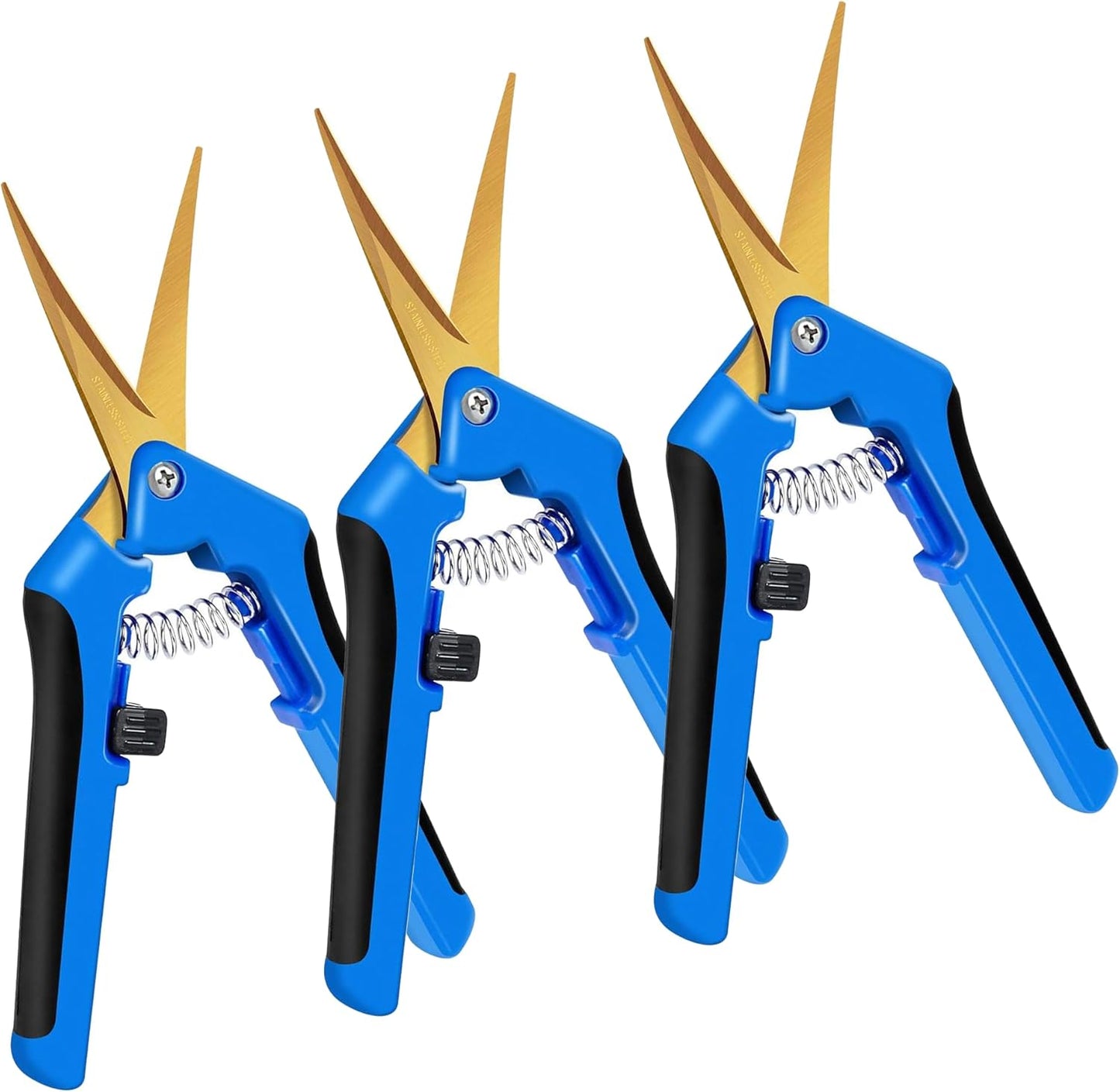 iPower 6.5 Inch Gardening Hand Pruner Pruning Shears Trimming Scissors with Straight Stainless Steel Blades for Bonsai, Herb, Bud, Hedge, 4-Pack, Yellow