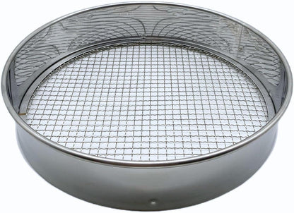 Soil Sifter Set with 3 Sieve Meshes for Rock and Sand - Stainless Steel