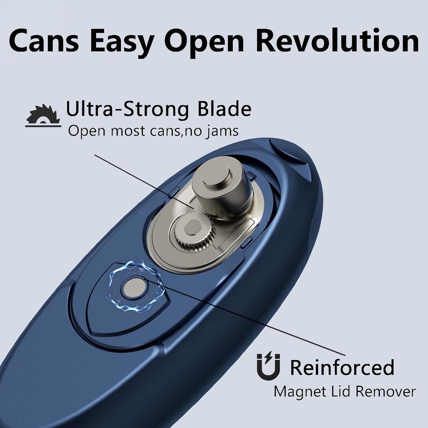Automatic Electric Can Opener for Seniors for Kitchen:Anyone can Hands Free,One Touch Opener,Durable Blades,Rechargeable, Smooth Edge, Lightweight Small Size, Black (White)
