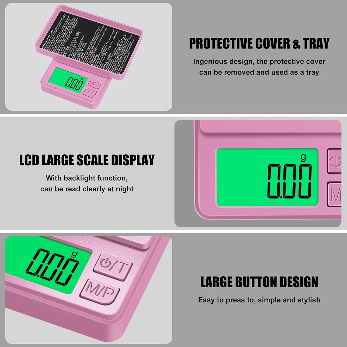 1000g/0.1g Pocket Gram Scale, Diyife High Precision Digital Kitchen Scale, LCD Display, 7 Units with Tare Function, Suit for Jewelry, Powder, Ounces, Blue