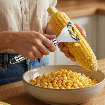 1pcs Stainless Steel Corn Cutter, Multifunctional Corn Peeler Thresher, Manual Corn Remover Tool for Kitchen, Home, Restaurant