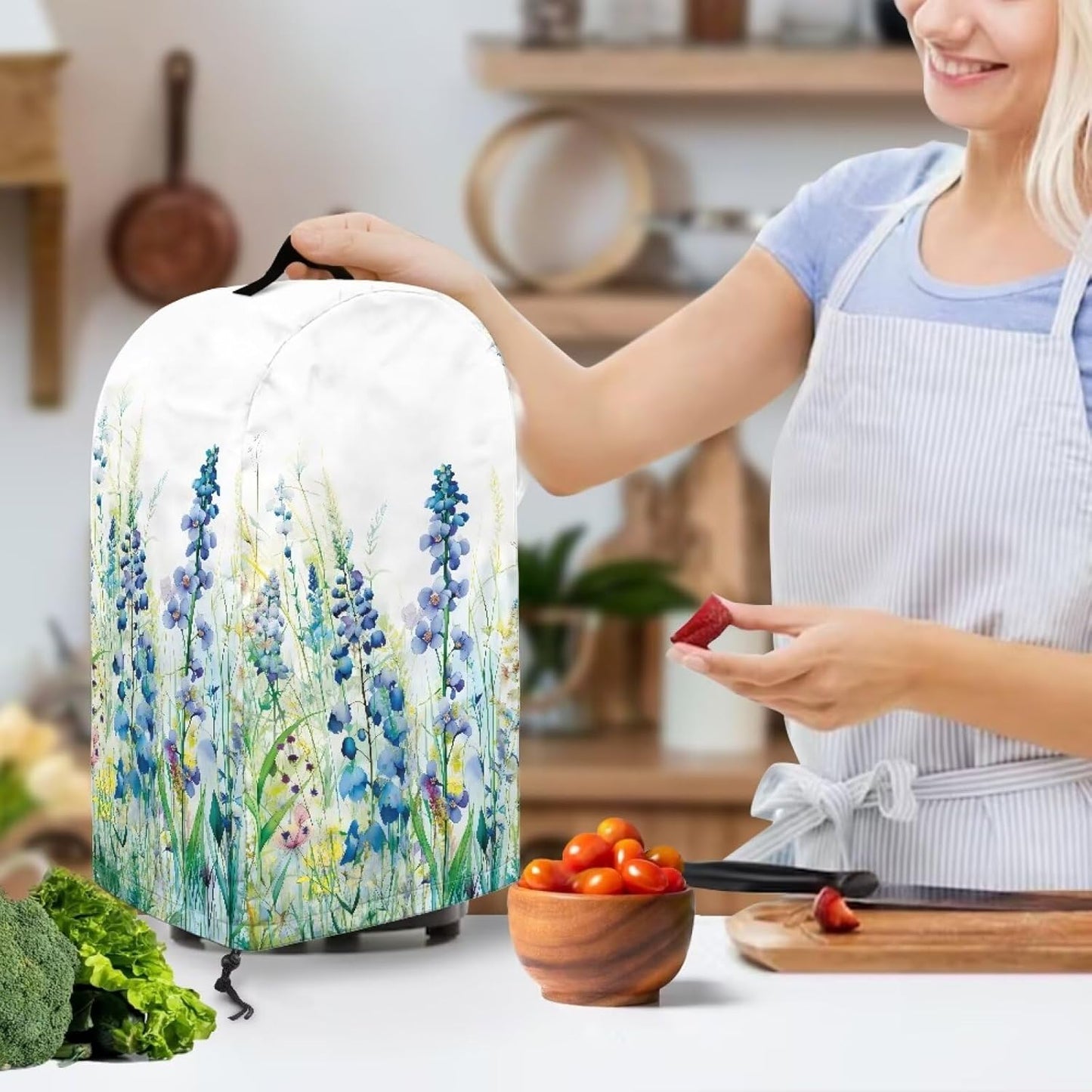 Coffee Pastry Blender Dust Cover with Drawstring Field Stand Mixer or Coffee Maker Cover Anti Fingerprint Polyester Appliance for Home Kitchen Decor