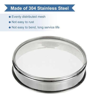 PATIKIL 10 Mesh(2mm) Lab Sieve, 11.8"(30cm) Diameter Sifting Screen 304 Stainless Steel Wire Cloth Fine Mesh Sieve for Industrial Laboratory Home Soil Sifter Dry Sift Screens Hash