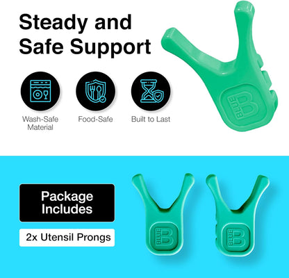 Nottaslip Utensil Prong Pot Spoon Holder - Premium Silicone Spoon Rest - Heat-Resistant to 550°F, BPA-Free, Dishwasher Safe Utensil Pot Clip, Fits Most Pots & Pans - Non-Slip Silicone - 2PK, Black